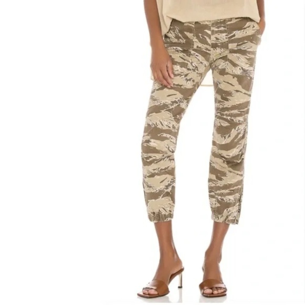 Nili Lotan Cropped French Military Khaki Camo Pants Size 6